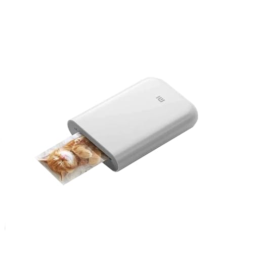 Mini Impresora Fotográfica Mi Portable Photo Printer Xiaomi, Impresora fotos bolsillo, Impresora fotográfica USB, Conexión Bluetooth, A Color, con 5 Papeles Incluidos