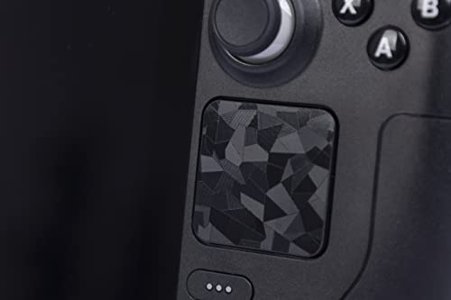 Protección táctil Etiquetas Steam Deck, almohadilla táctil y botón trasero para proteger la Pegatinas de textura de la piel de la steamdeck Touchpad Luck&Link (Touchpad, Diamantes rotos-negro)