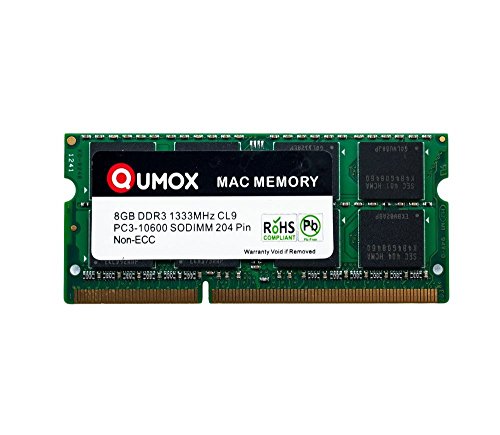 QUMOX PC3-10600 16GB (2x 8GB) 204-Pin 1333MHz SODIMM Memoria Laptop para computadora escritorio Apple Mac