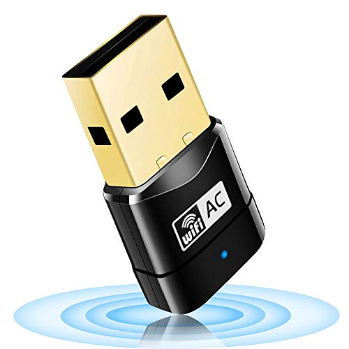 Yicente WiFi Adaptador AC 600Mbps Mini USB WiFi Receptor Dual Banda 2.4G 5GHz WiFi Antena para PC Laptop Tableta para Mac OS Windows XP Vista 7 8 10