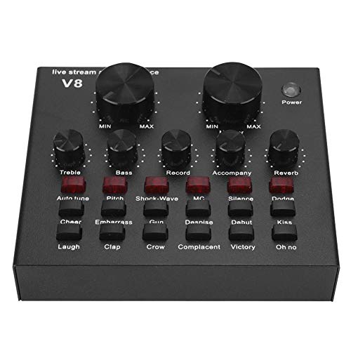 Denash Tarjeta de Sonido en Vivo, computadora V8 de Segunda generación, transmisión en Vivo, Tarjeta de conmutación de Voz, Canto en línea, Karaoke