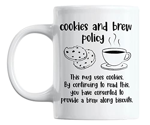 Política de cookies y brew, divertido día de privacidad de datos, taza de café y té (11 onzas)