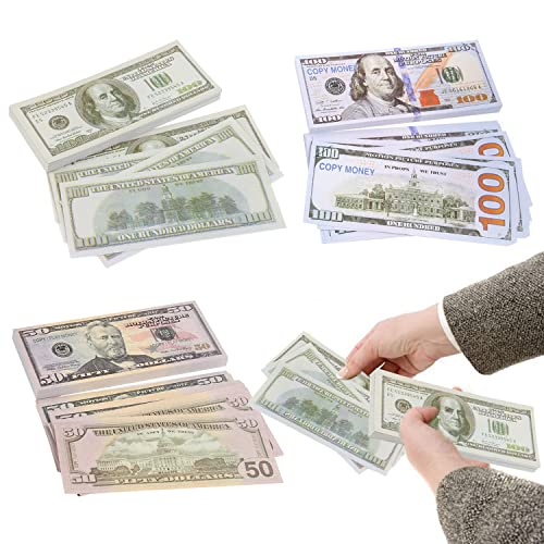 Qiundar Prop Movie Money 100 Dollars Play Money Dinero de Juguete Tamaño Real para Películas, Publicidad, Juegos de Casino, Fiesta de Cumpleaños Aniversario Reunión de Amigos（100 Billetes）